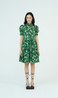 SIXDO Floral Mini Silk Dress
